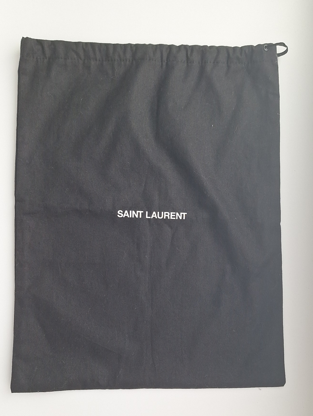 Saint Laurent Black Drawstring Dust Bag with White Logo